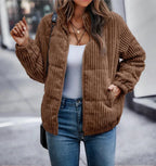 Women's Corduroy Winter Coat - Warm Everyday Style