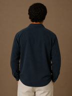 Men's Popover Shirt Cotton Linen Blend Half Button Chest Pocket Relaxed