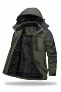 Men's Hooded Winter Fleece Lined Jacket for Outdoor Activities