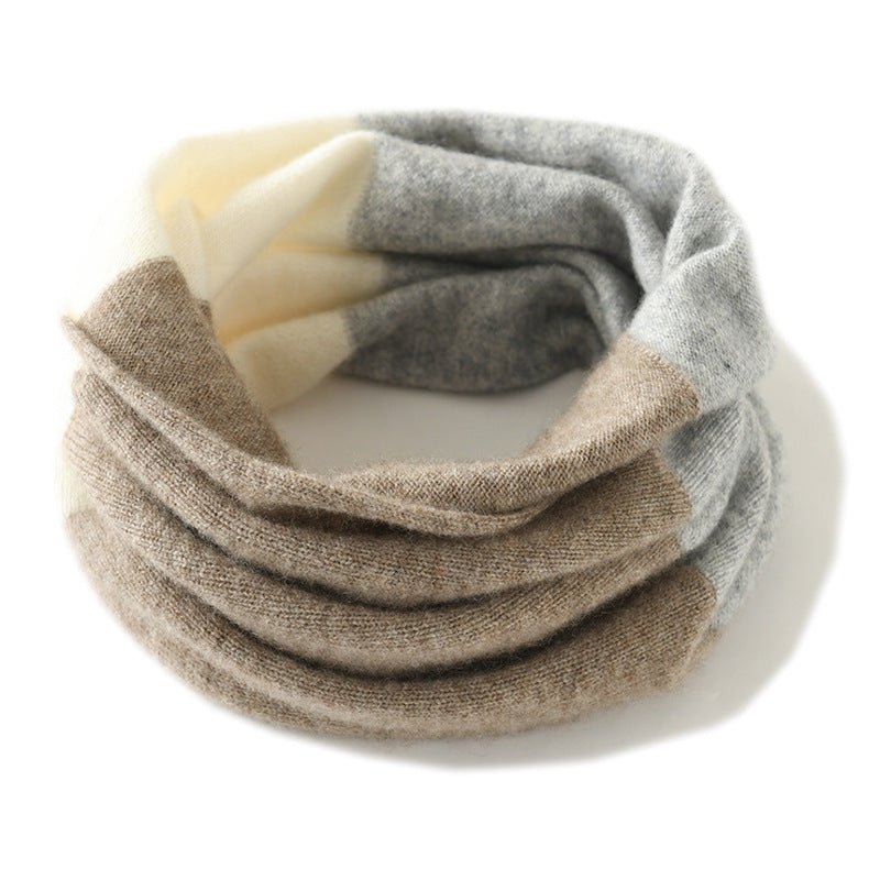 Women's Cashmere Neck Gaiter Two-Tone Warmth Neck Warmer
