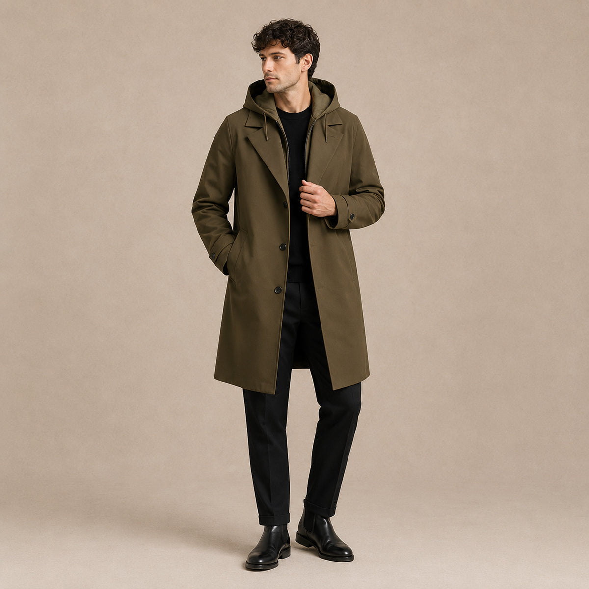 Men's Waterproof Hooded Parka with Insulated Lining