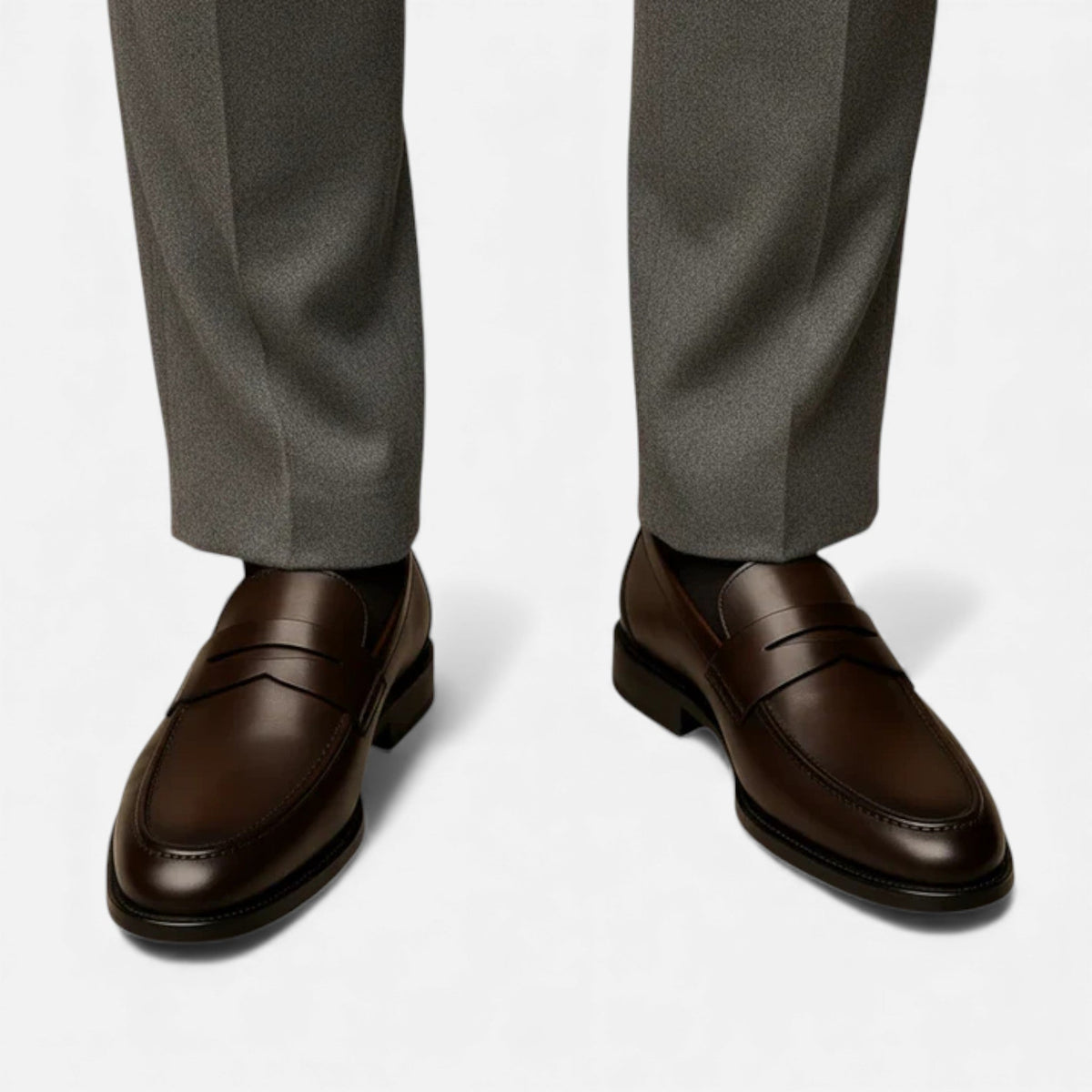 Men's Casual Leather Loafers - Comfortable Slip-On Dress Shoes