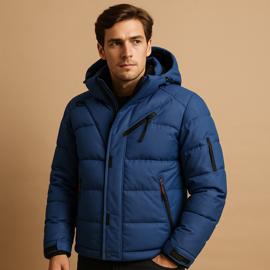 Men's Detachable Hood Down Parka - Lightweight Warmth and Packable Design