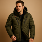 Men's Detachable Hood Down Parka - Lightweight Warmth and Packable Design