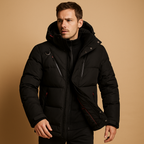 Men's Detachable Hood Down Parka - Lightweight Warmth and Packable Design