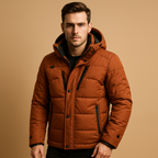 Men's Detachable Hood Down Parka - Lightweight Warmth and Packable Design