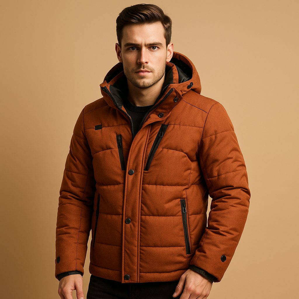 Men's Detachable Hood Down Parka - Lightweight Warmth and Packable Design