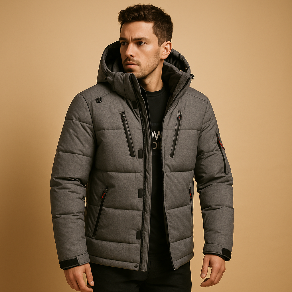 Men's Detachable Hood Down Parka - Lightweight Warmth and Packable Design