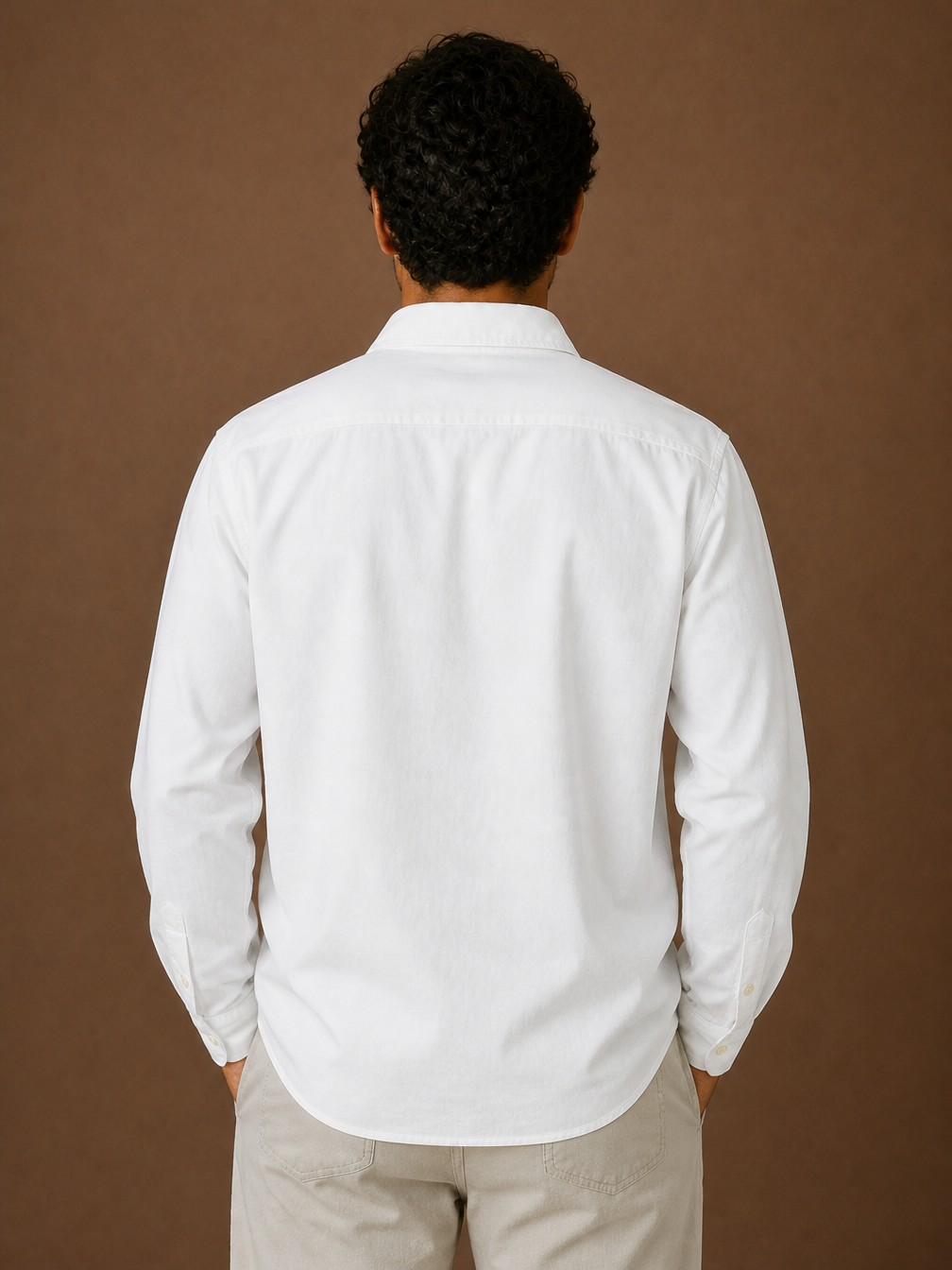 Men's Popover Shirt Cotton Linen Blend Half Button Chest Pocket Relaxed