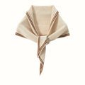 Women's Cashmere Triangle Scarf with Striped Border for Light Layering