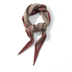 Women's Cashmere Triangle Scarf with Striped Border for Light Layering