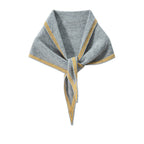 Women's Cashmere Triangle Scarf with Striped Border for Light Layering